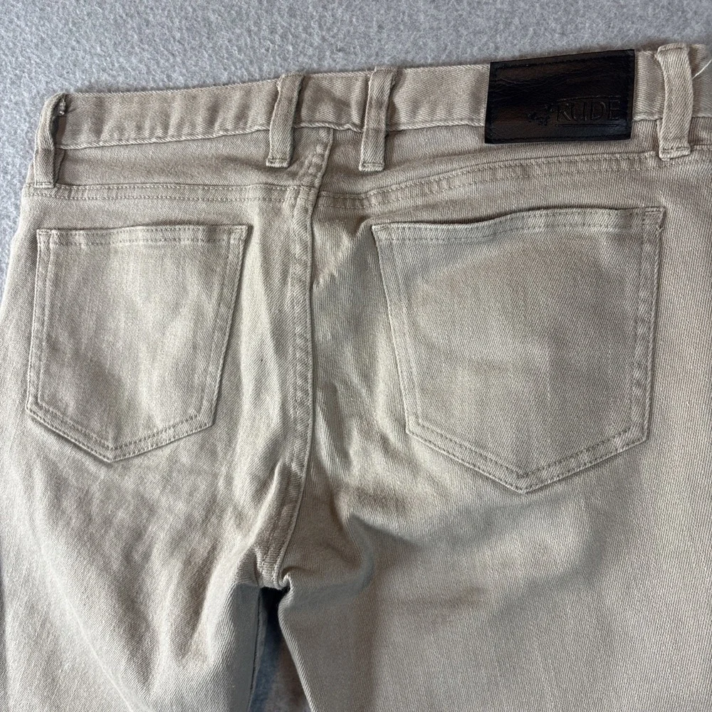 XXX RUDE Skinny Beige Jean Shorts Men's Sz 30 Skateboard Grunge